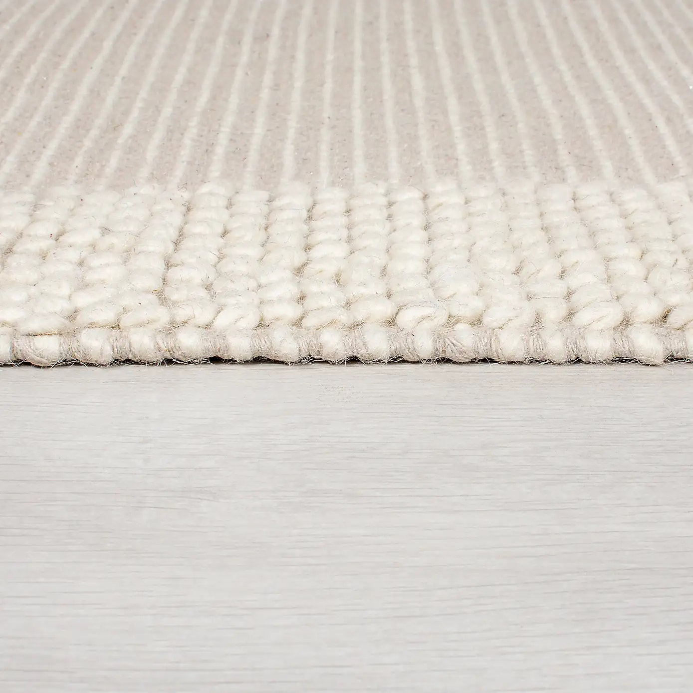 RN-27 Casual Bordered Wool Cream Handknotted Handmade Runner - Image 2