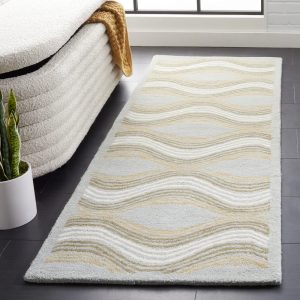 RN-3 Transitional Geometric Wool & Viscose Multi-color Handtufted Handmade Runner