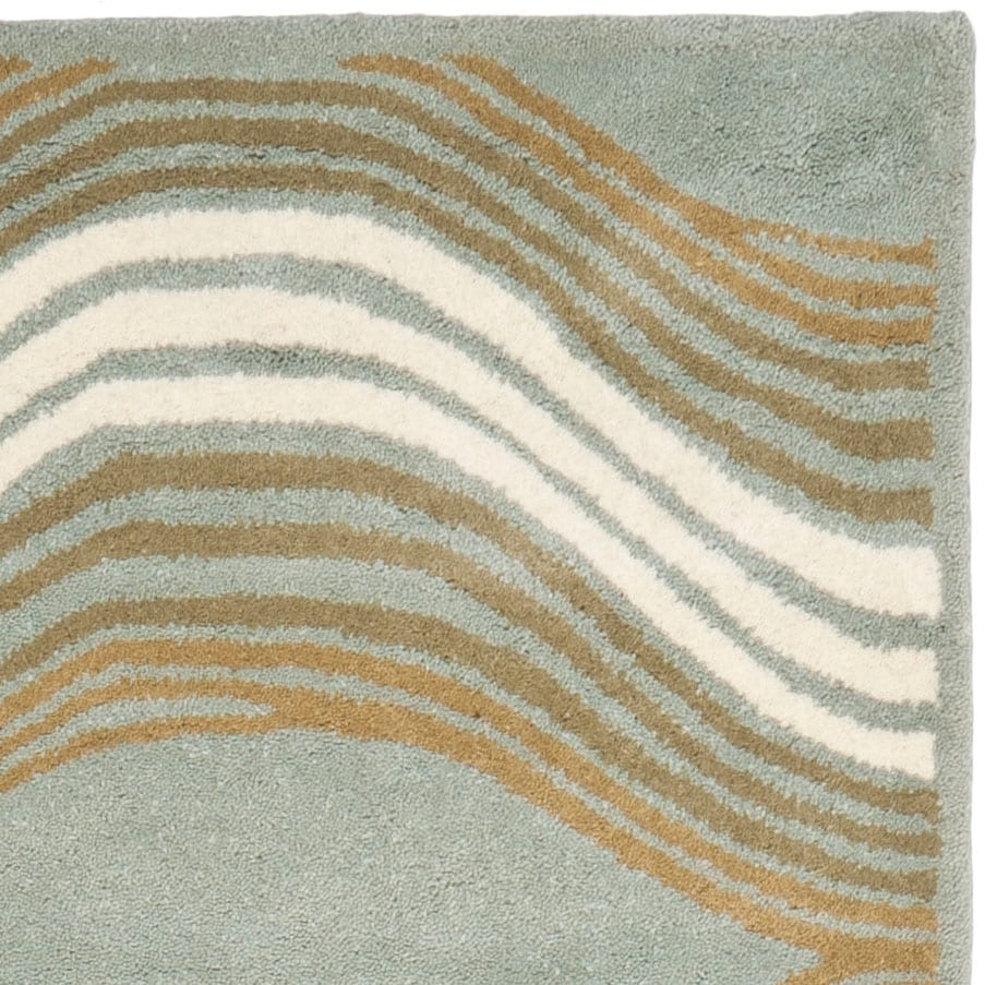 RN-3 Transitional Geometric Wool & Viscose Multi-color Handtufted Handmade Runner - Image 3
