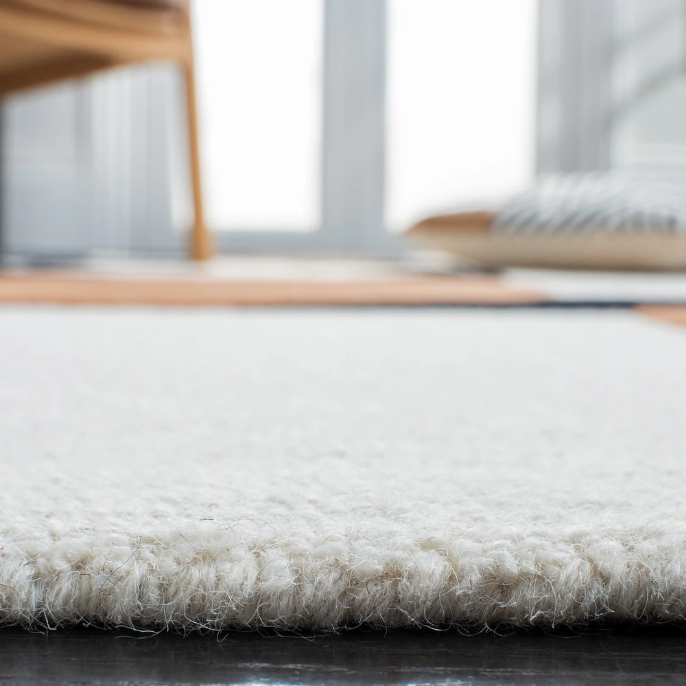 RN-32 Modern Contemporary Abstract Wool Black/Ivory Handtufted Handmade Runner - Image 5