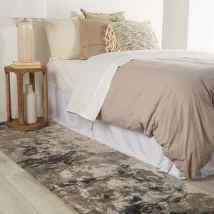 RN-4 Modern Contemporary Abstract Viscose Gray Handtufted Handmade Runner