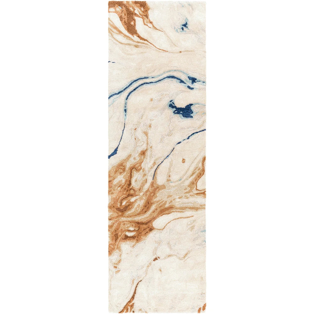 RN-7 Modern Contemporary Abstract Wool Multi-color Handtufted Handmade Runner - Image 3