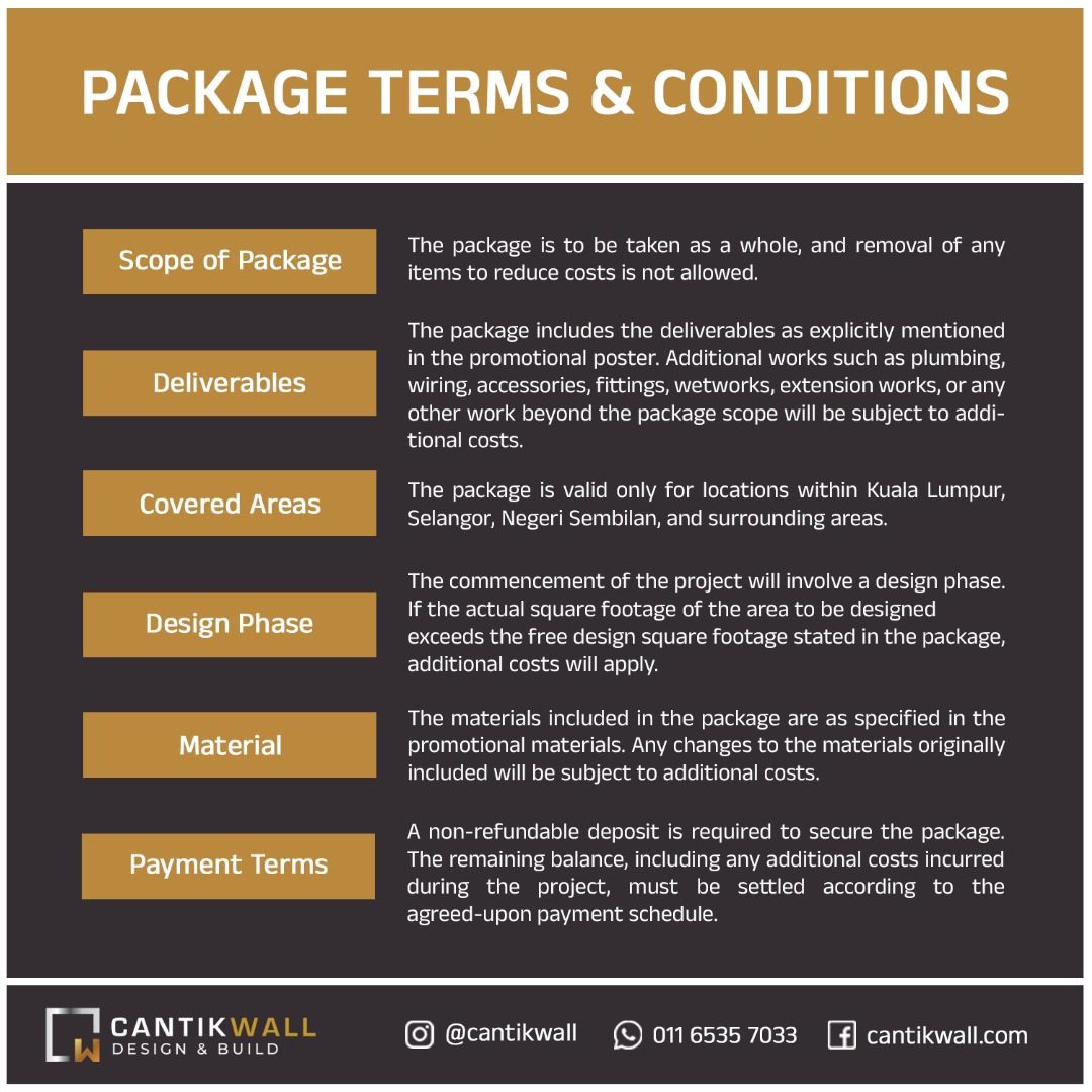 Cantikwall renovation package terms and conditions